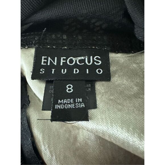Enfocus Studio Women's‎ Sweetheart Sheer Mesh Yoke Lace Dress Black Size 8 - Picture 5 of 6